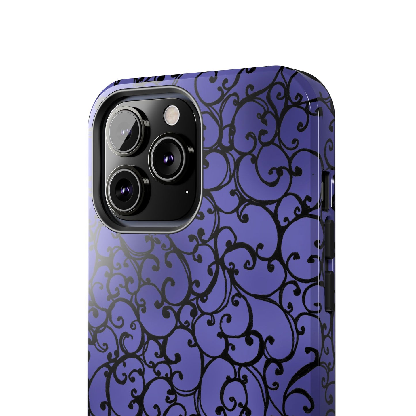 Scrollie Violet / Black Phone Case