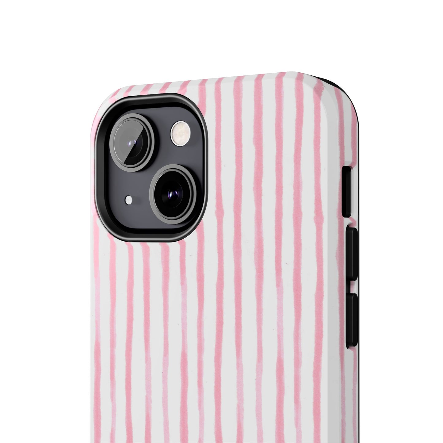 Happy Stripe White / Pink Phone Case
