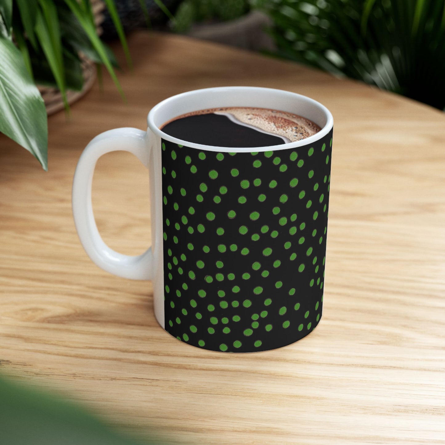 Dinky Dots Black / Green Cup