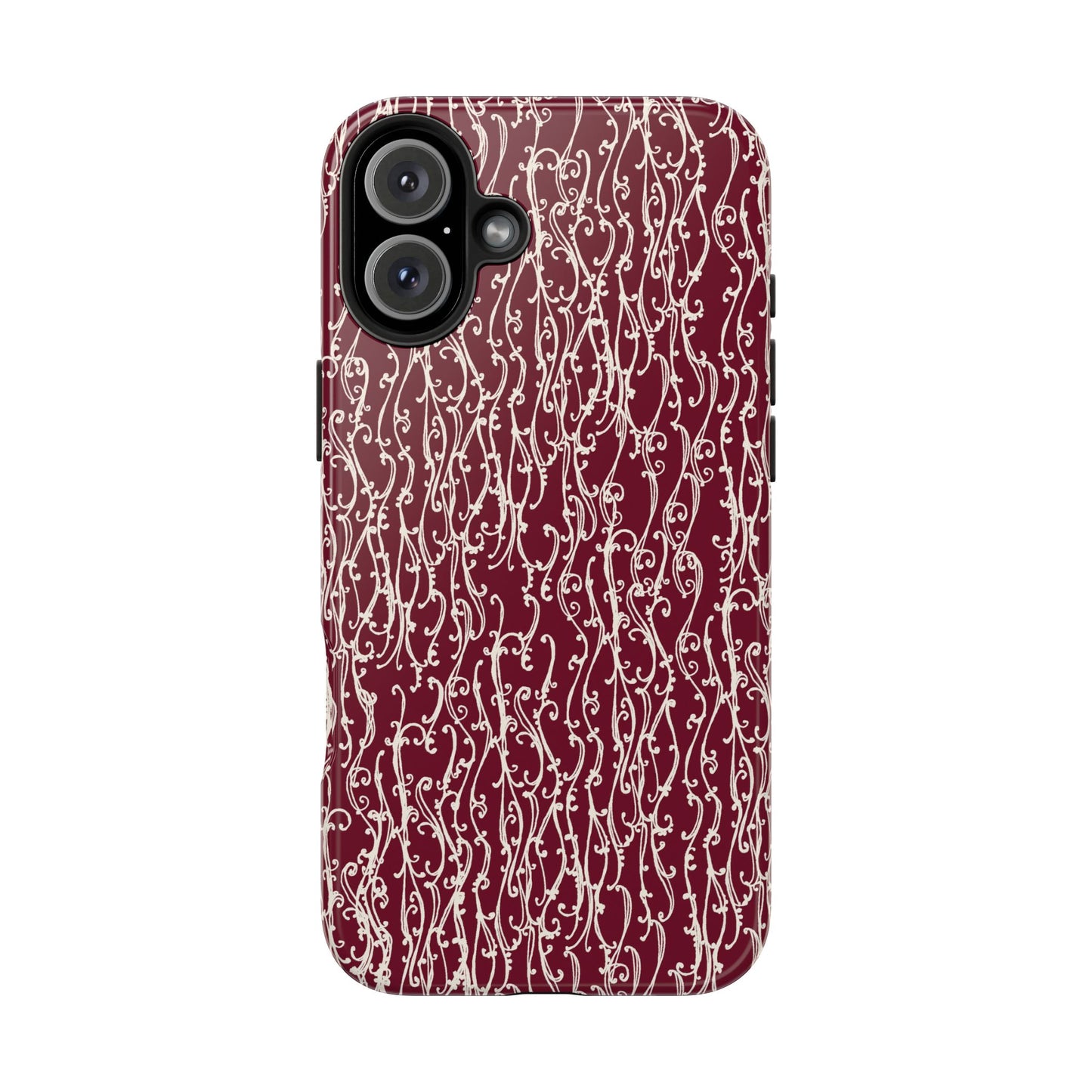 Swan Scroll Red / White Phone Case
