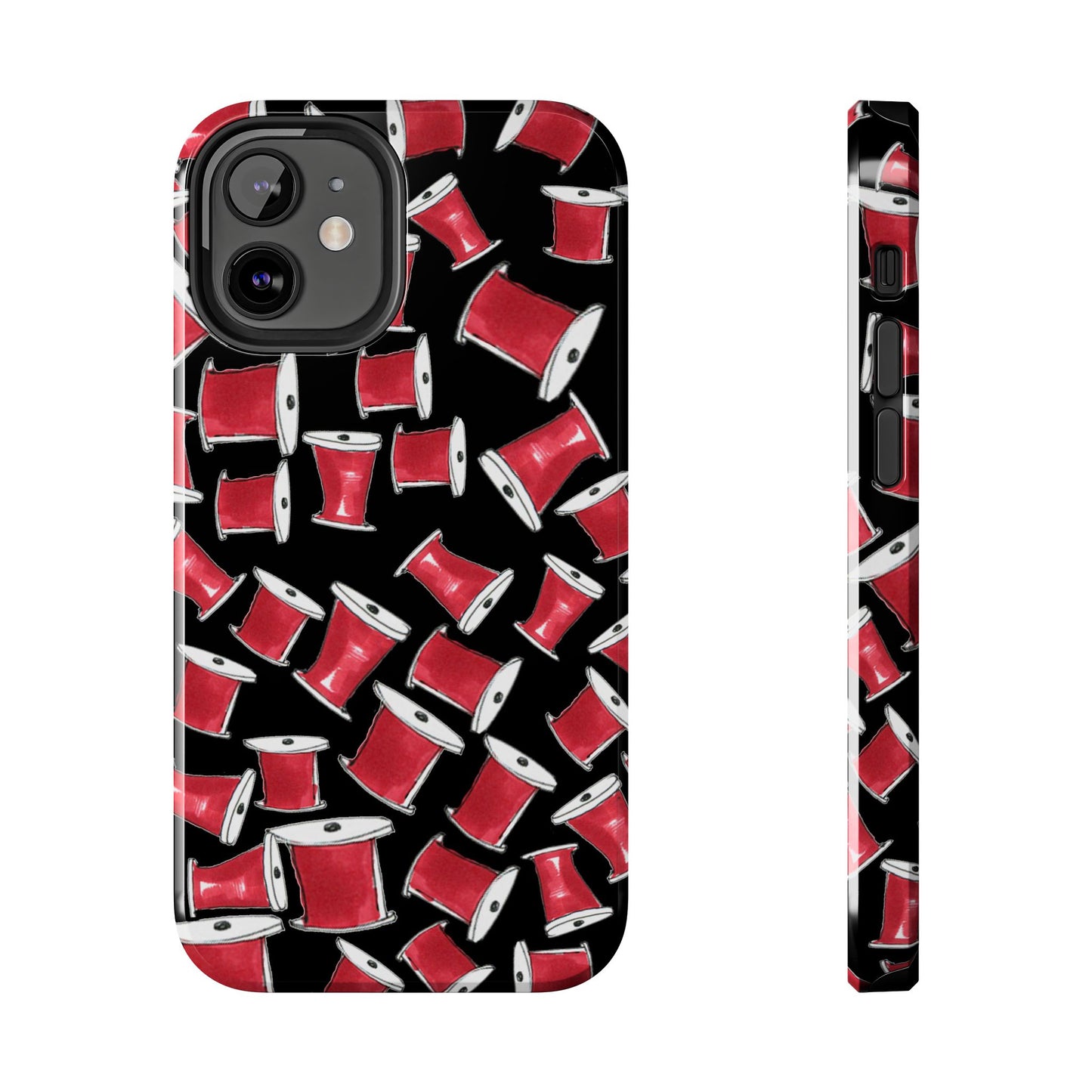 Red Thread Black Phone Case