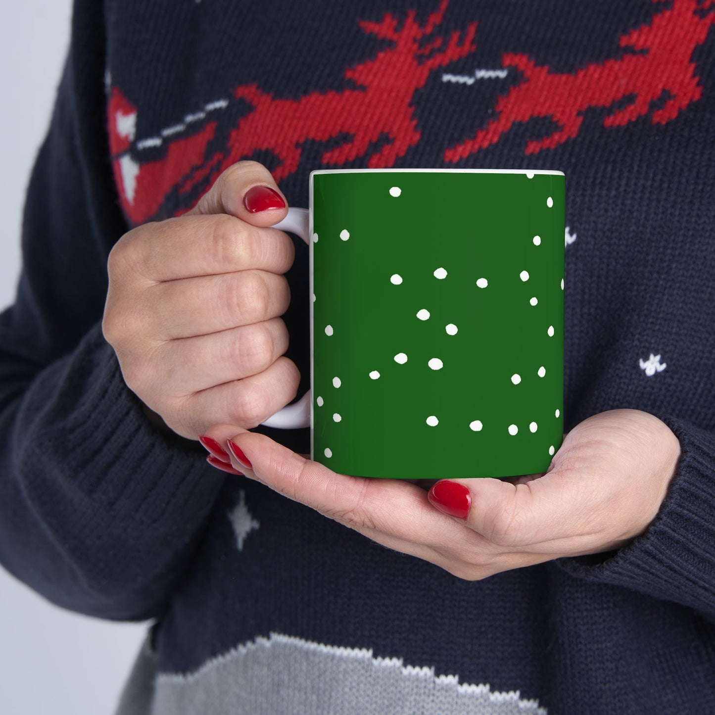 Dinky Dots Dark Green / White Cup