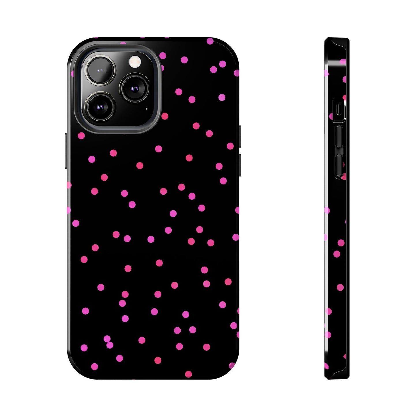 Space Dots Black / Cerise Phone Case