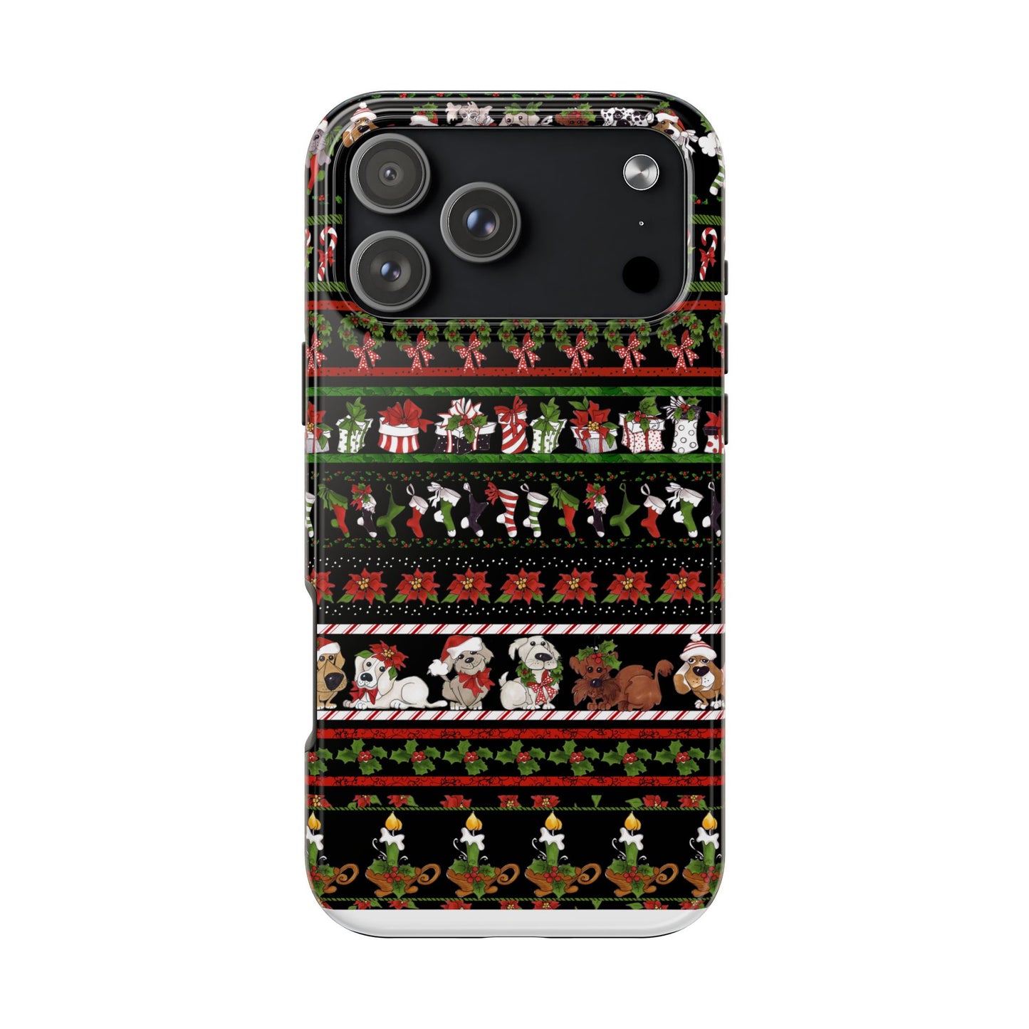 Holiday Borders Black Phone Case