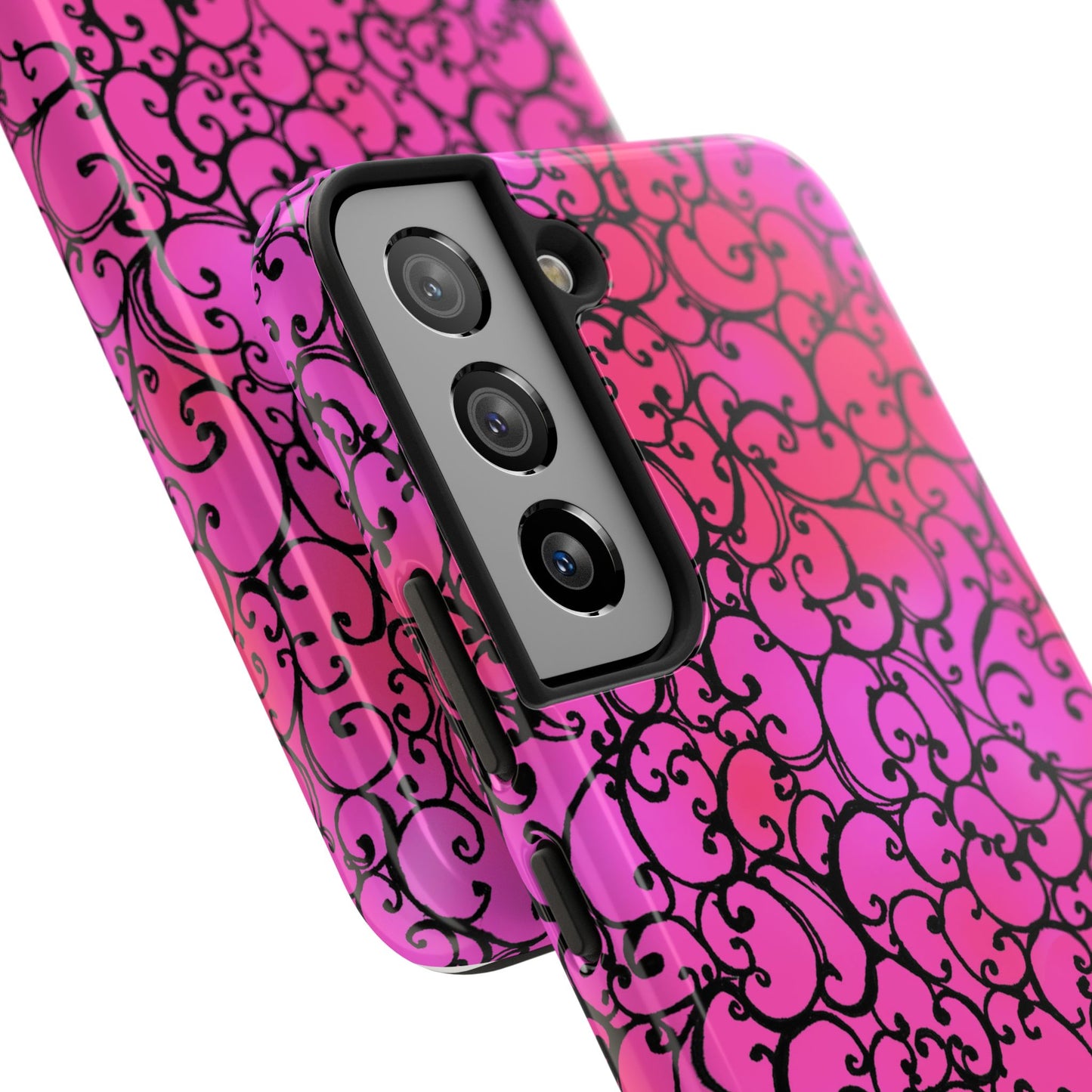 Scrollie Cerise / Black Phone Case