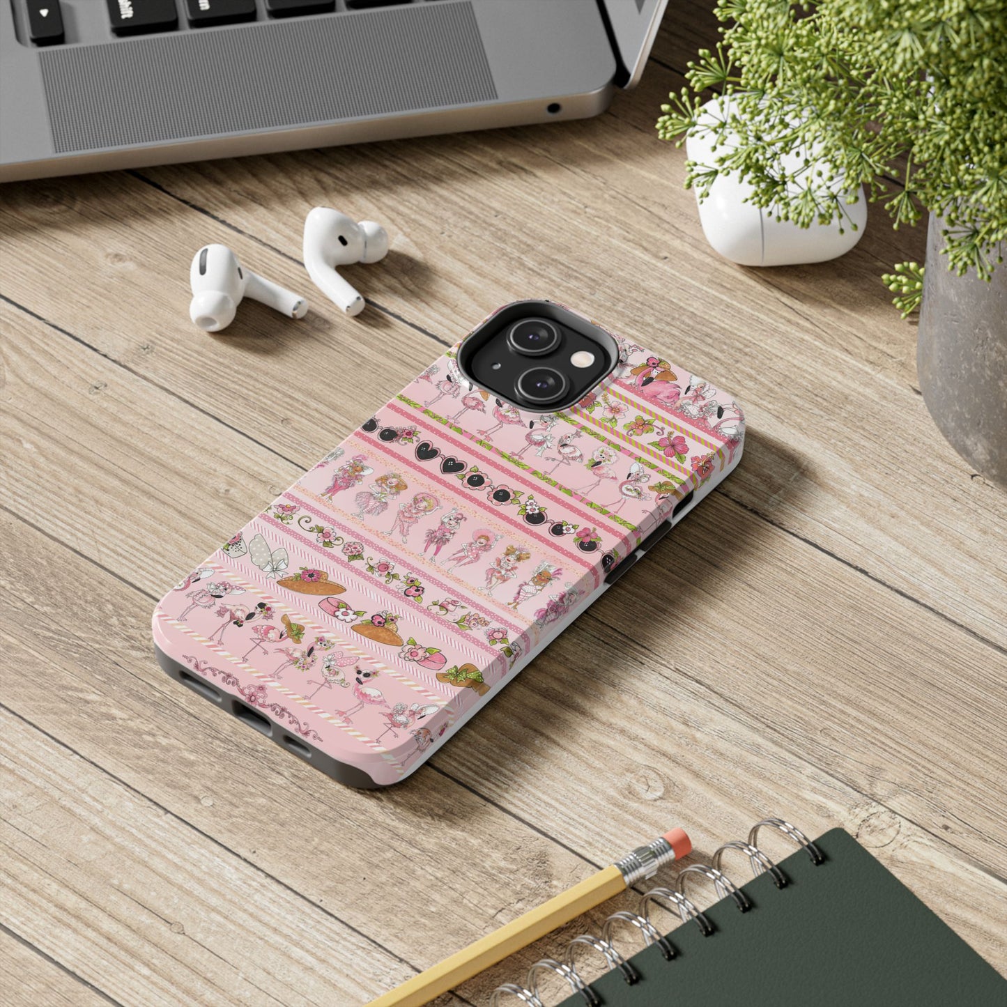 Flam Borders Pink Phone Case