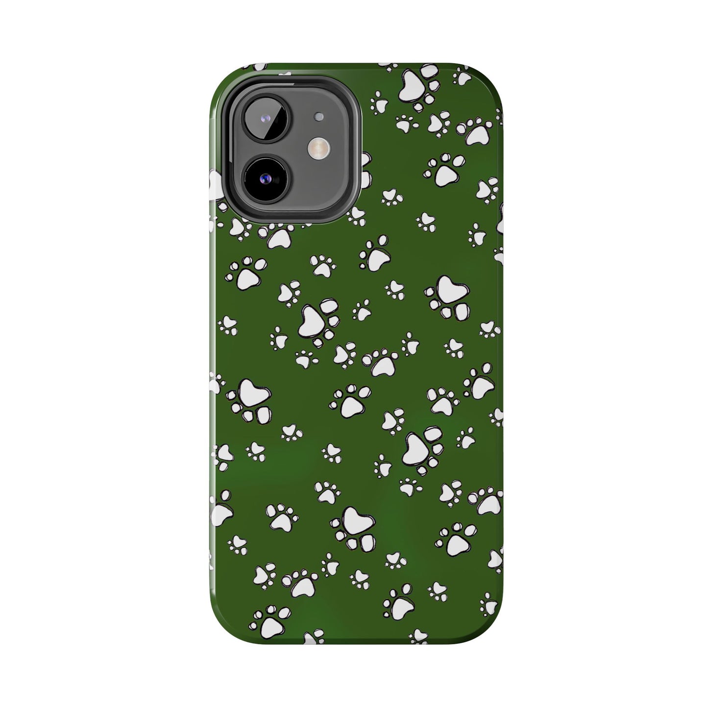 Paw Flakes Green Phone Case