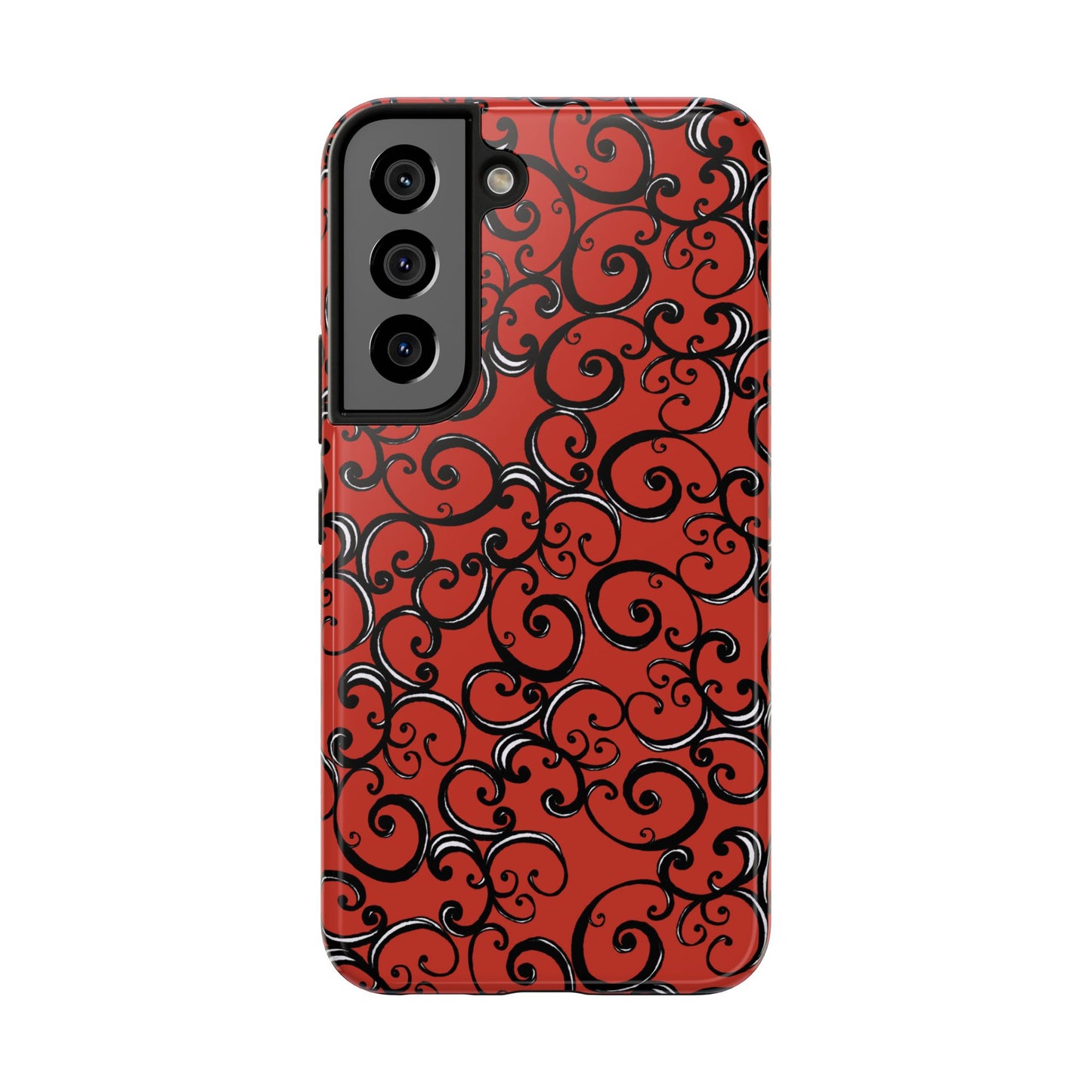 Curls Red / Black Phone Case