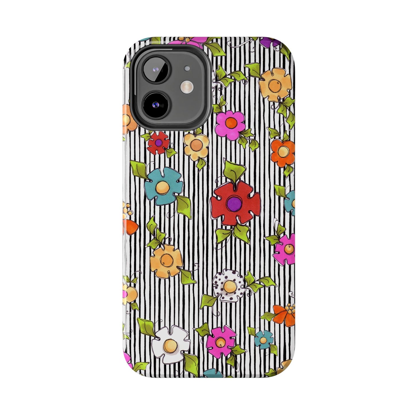 Dog Blooms White / Black Phone Case