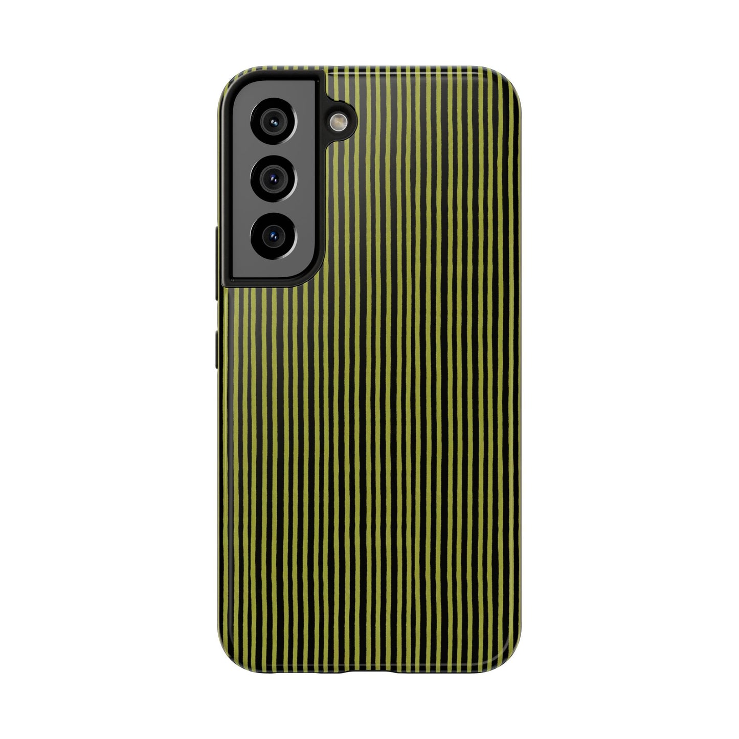 Happy Stripe Green / Black Phone Case