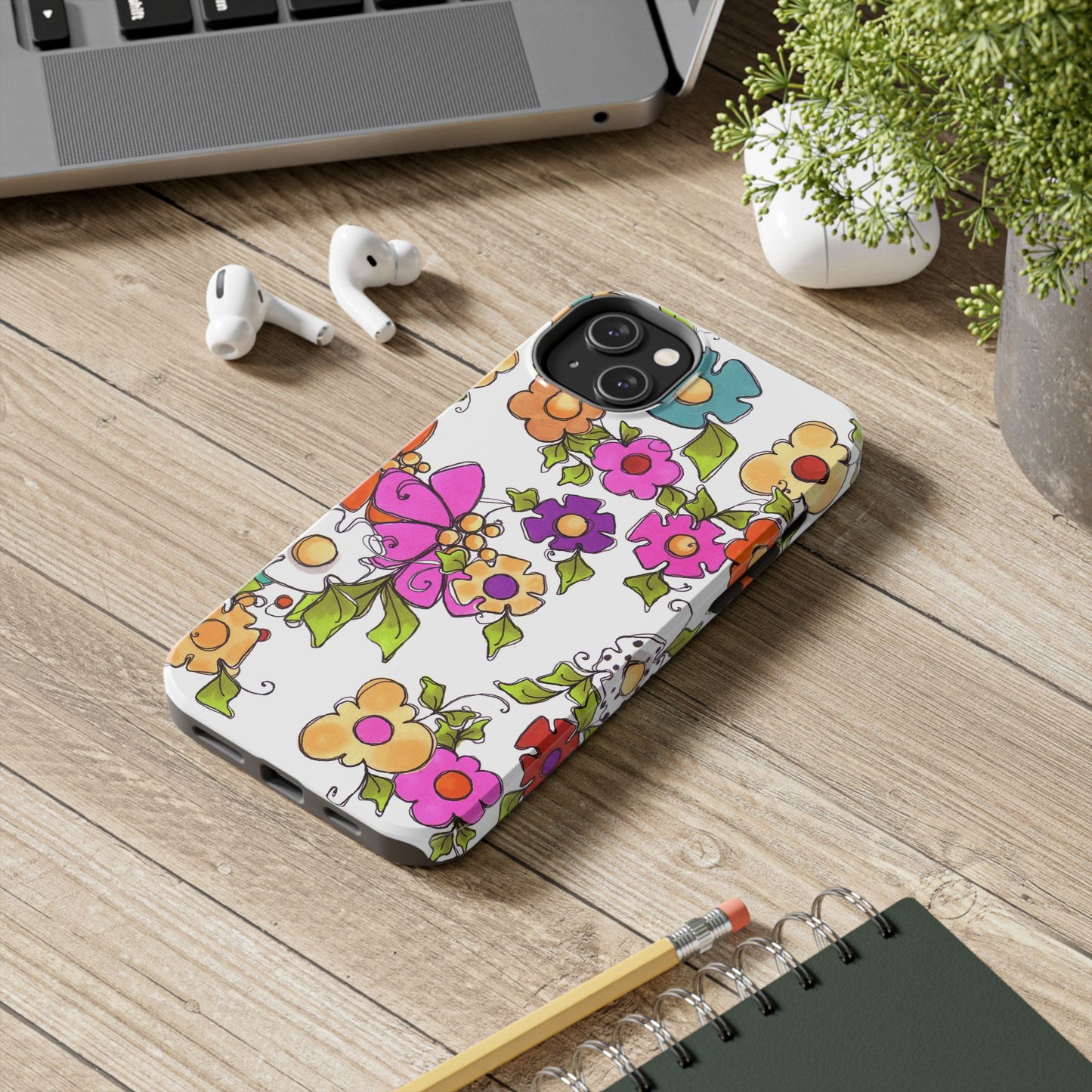 Happy Blooms White Phone Case