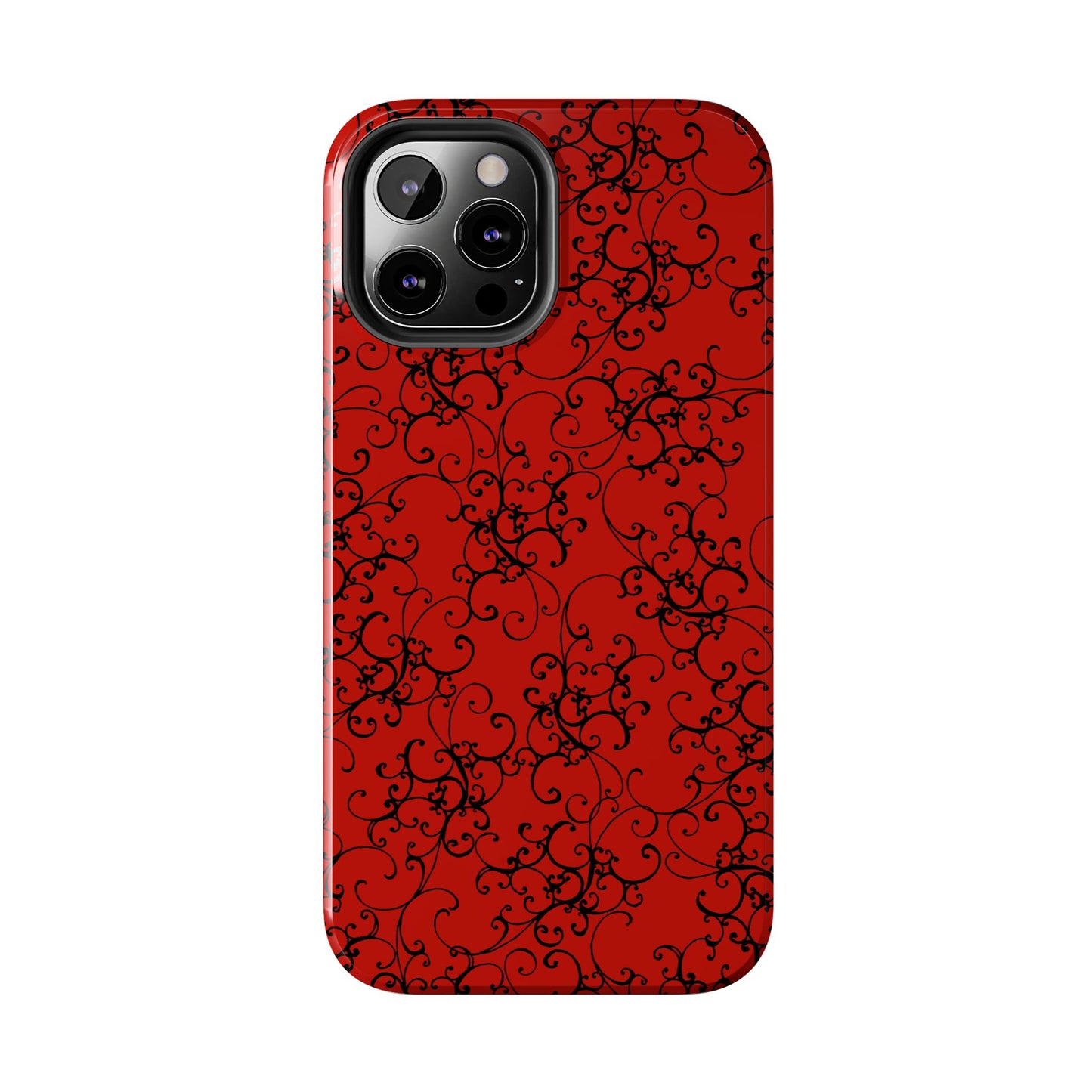 Elegant Scroll Red / Black Phone Case