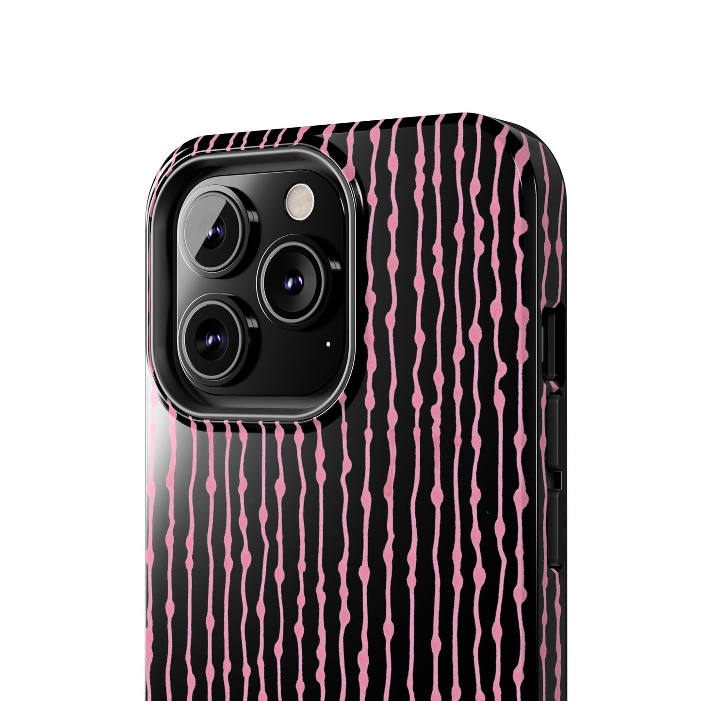 Faux Seersucker Black / Pink Phone Case