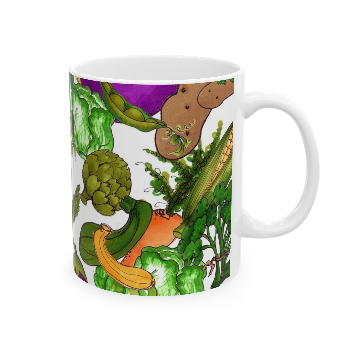 Veggie Jungle White Cup