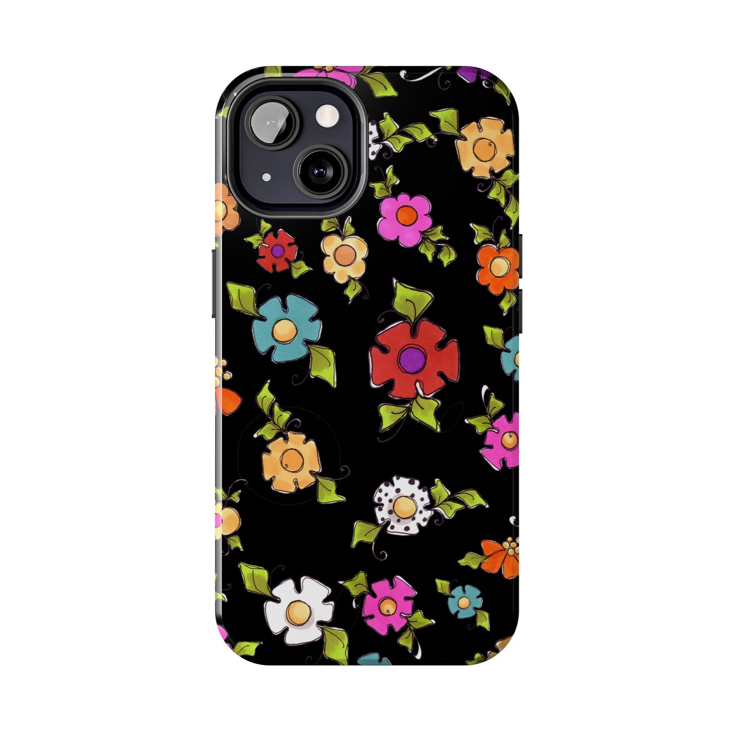 Dog Blooms Black Phone Case