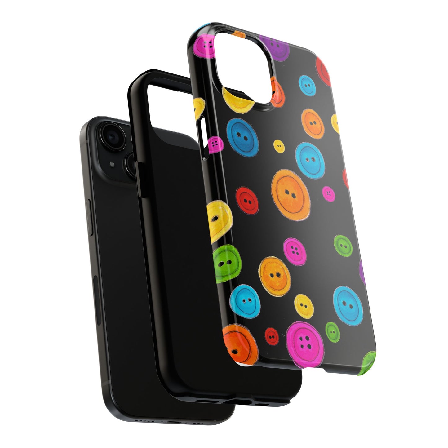 Button Dots Black Phone Case