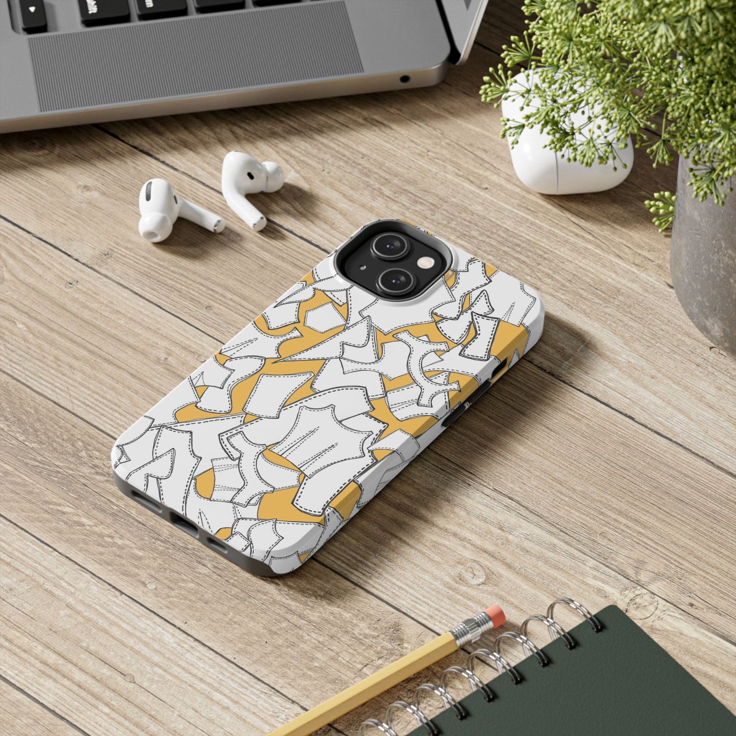 Pattern Pieces Yellow Phone Case
