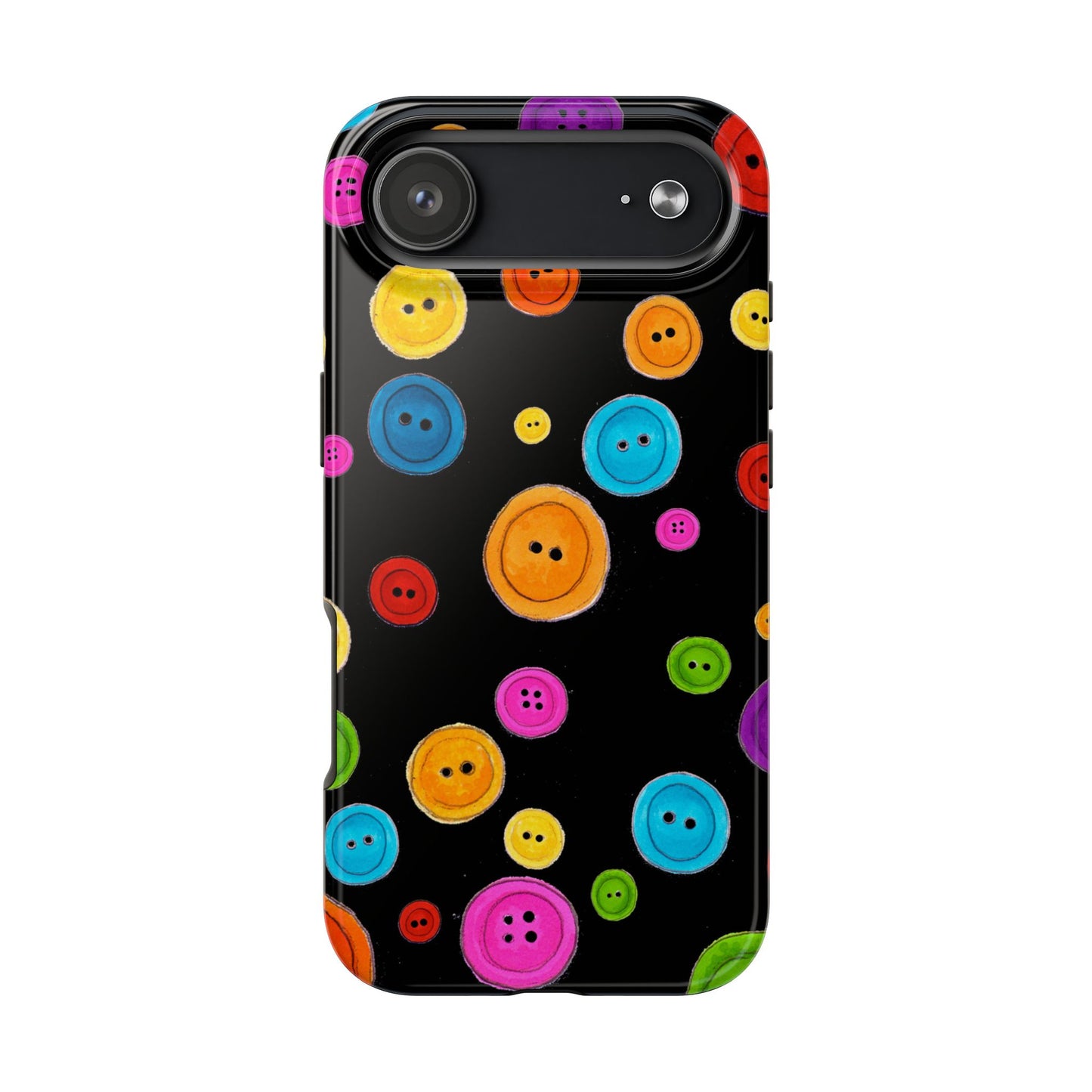 Button Dots Black Phone Case