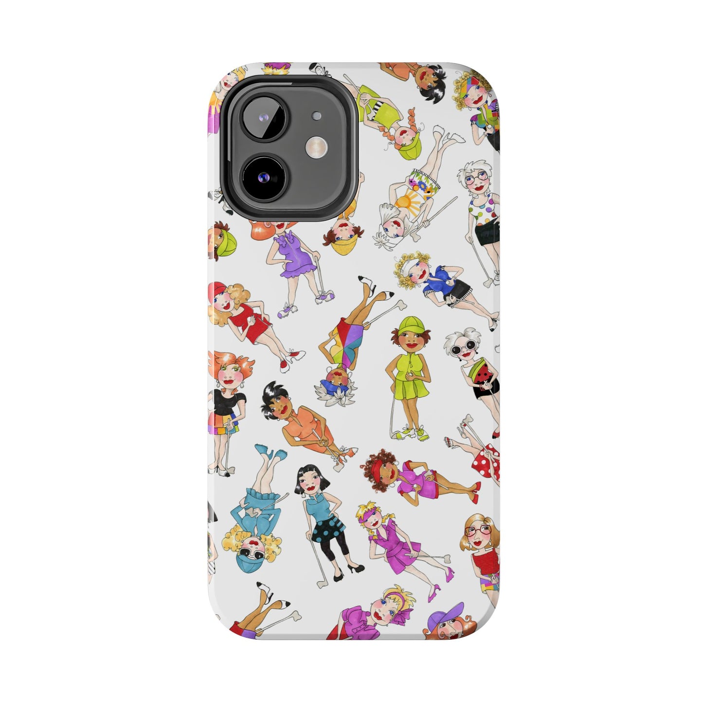 Tossed Golfer Girls White Phone Case