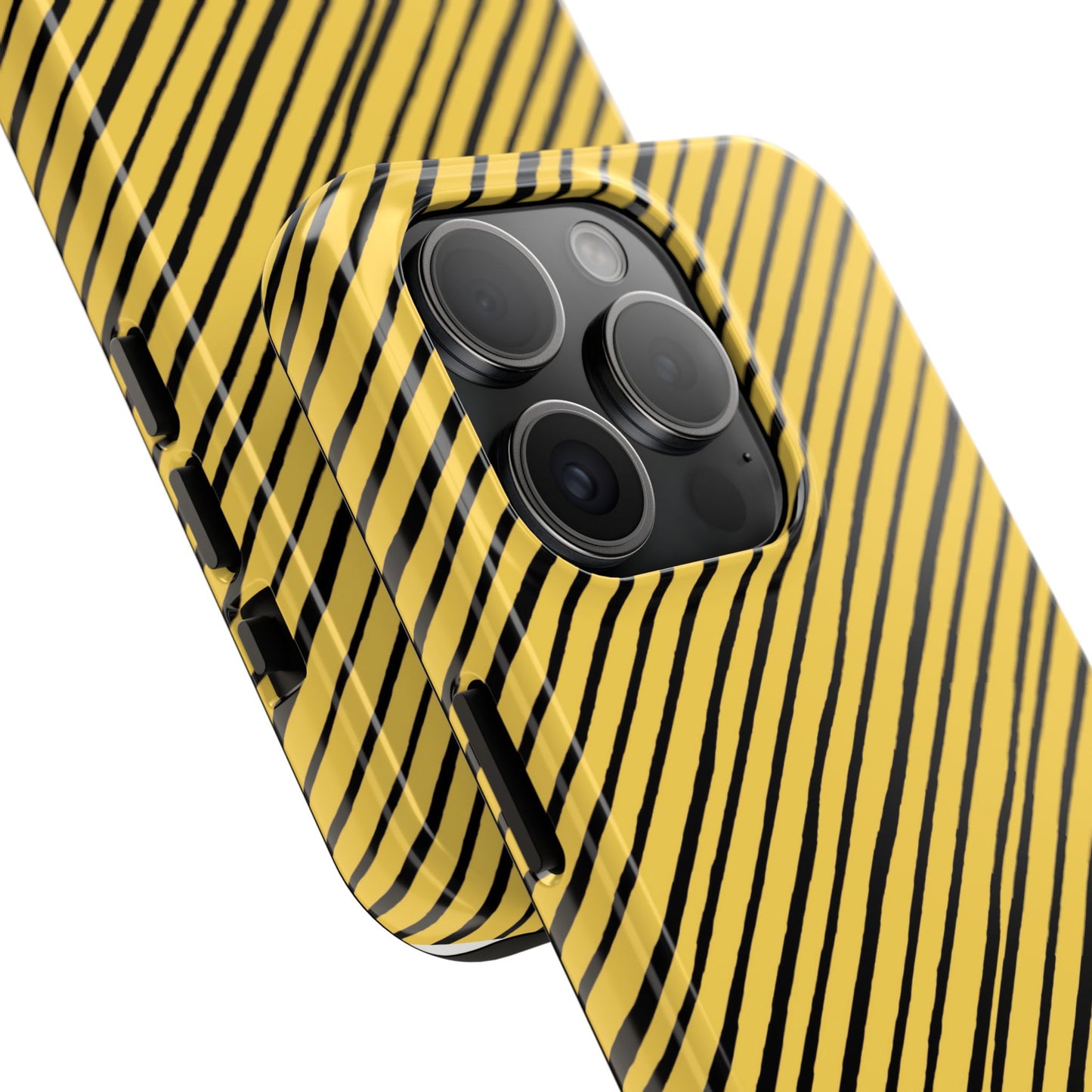 Quirky Bias Stripe Yellow / Black Phone Case