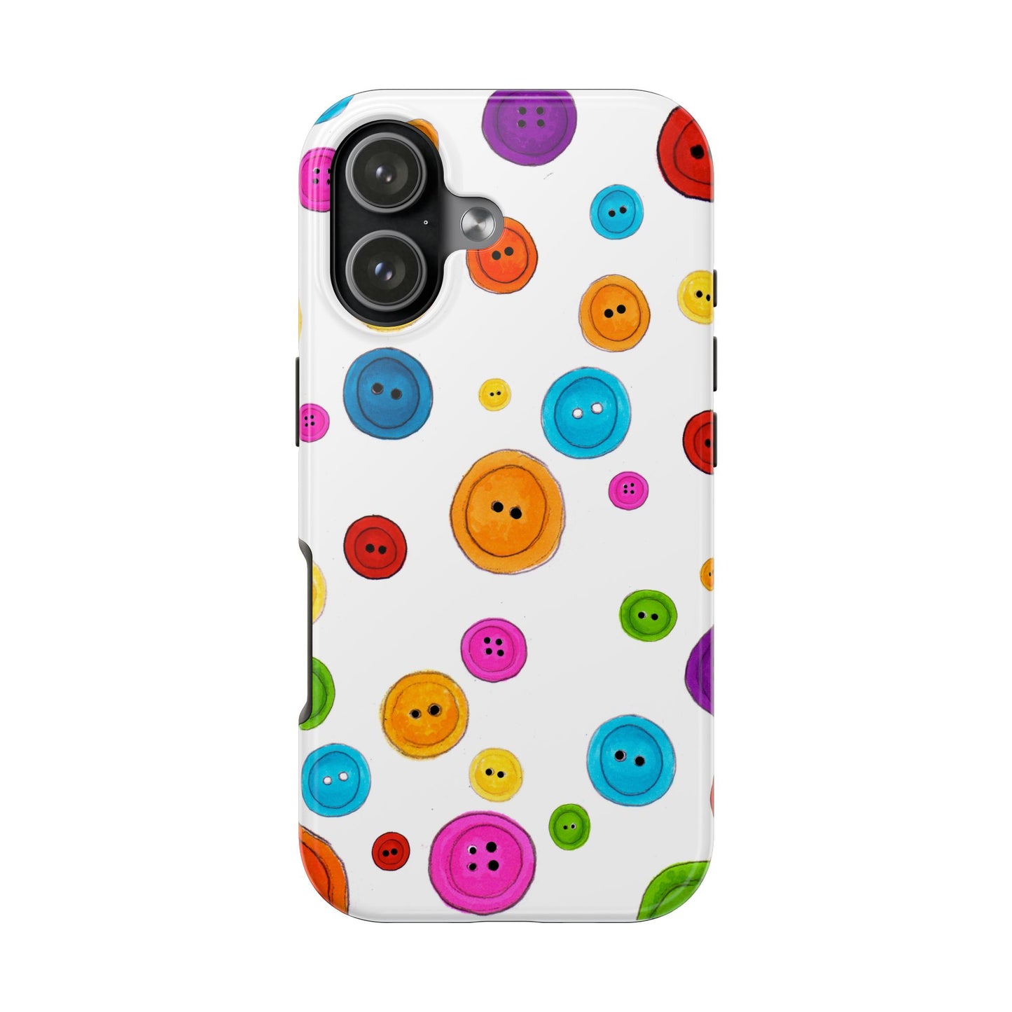 Button Dots White Phone Case
