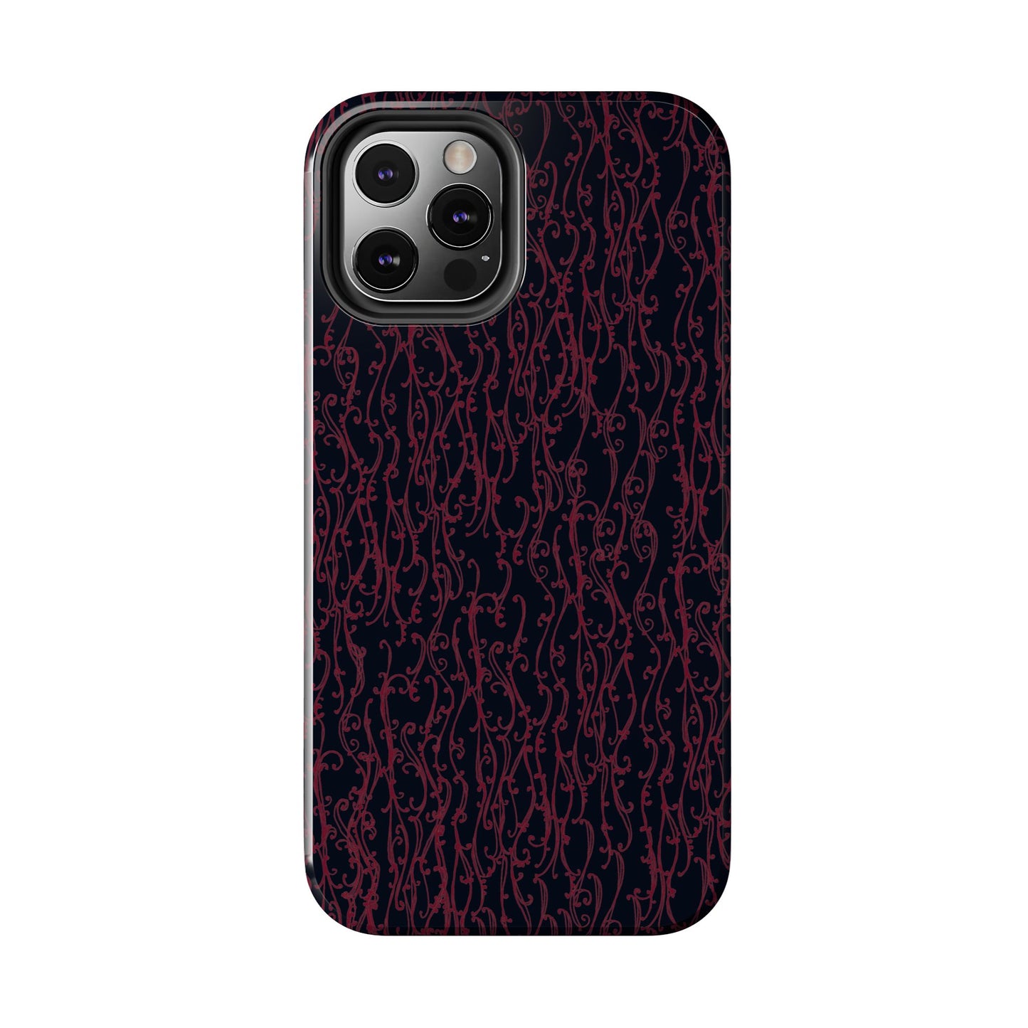 Swan Scroll Black / Red Phone Case