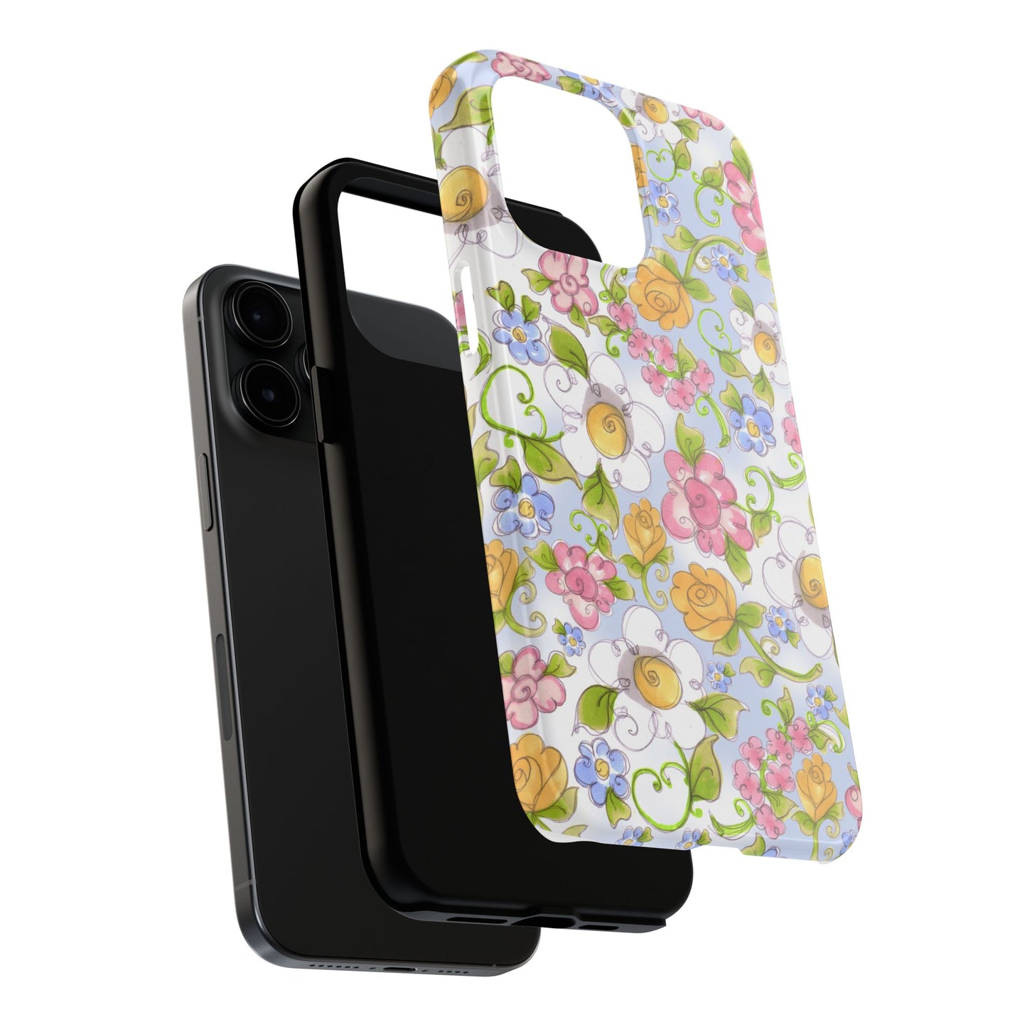 Flower Frolic Blue Phone Case
