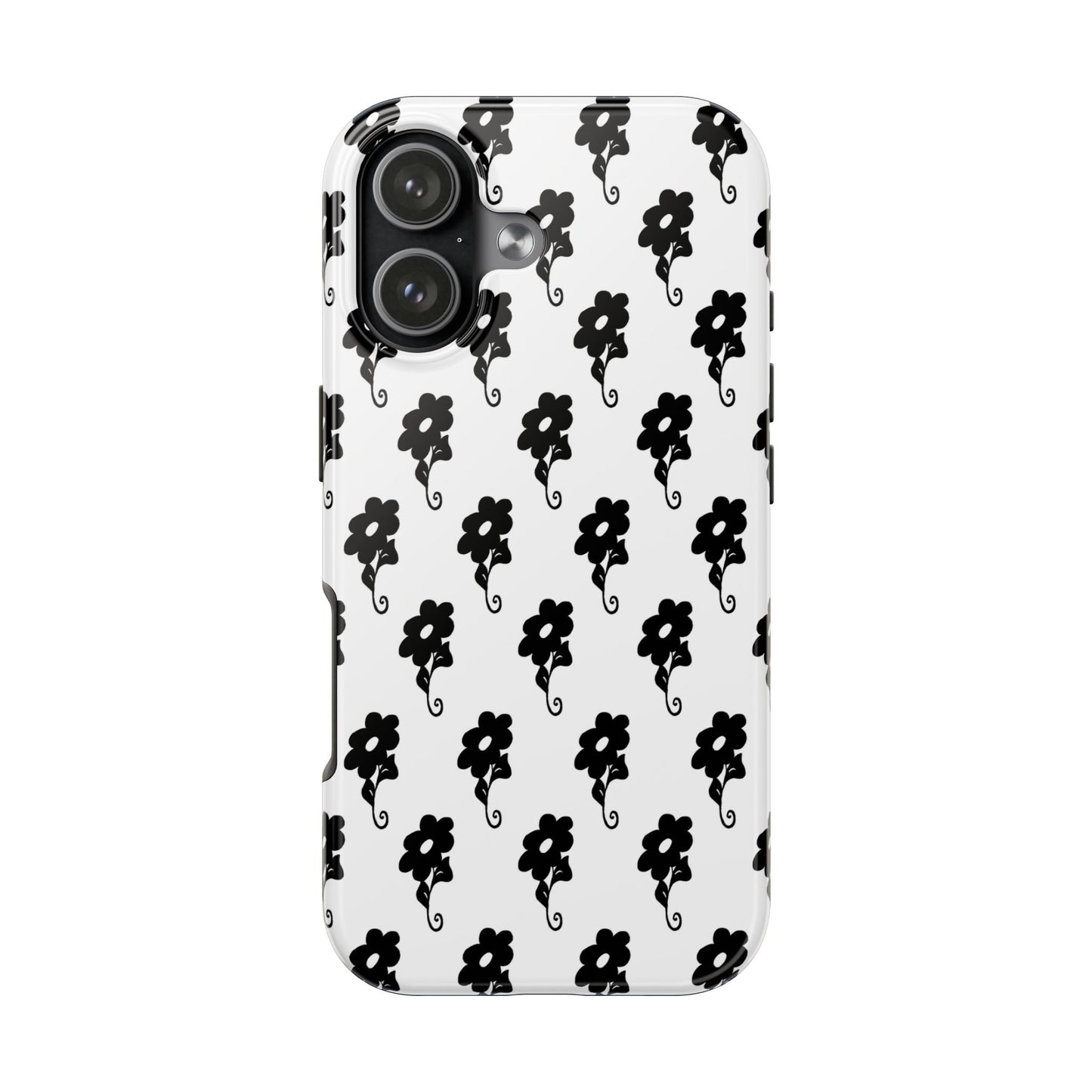 Flowers White / Black Phone Case