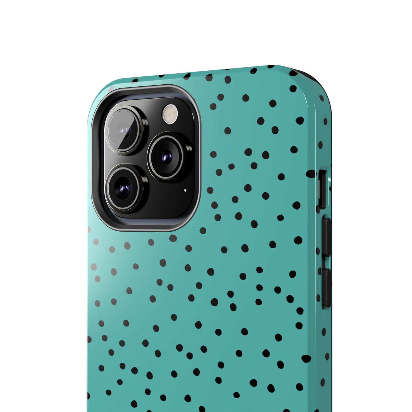 Dinky Dots Turquoise / Black Phone Case