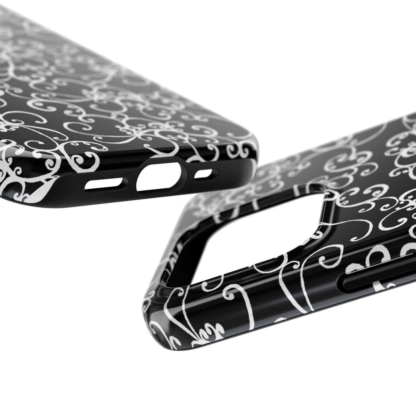 Elegant Scroll Black / White Phone Case