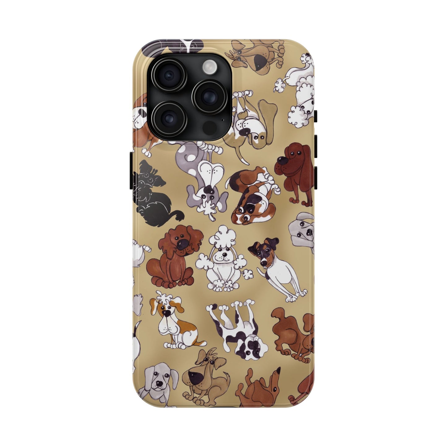 Tossed Doggies Tan Phone Case