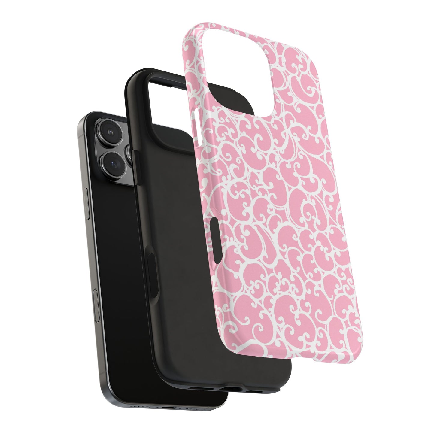 Scrollie Pink / White Phone Case