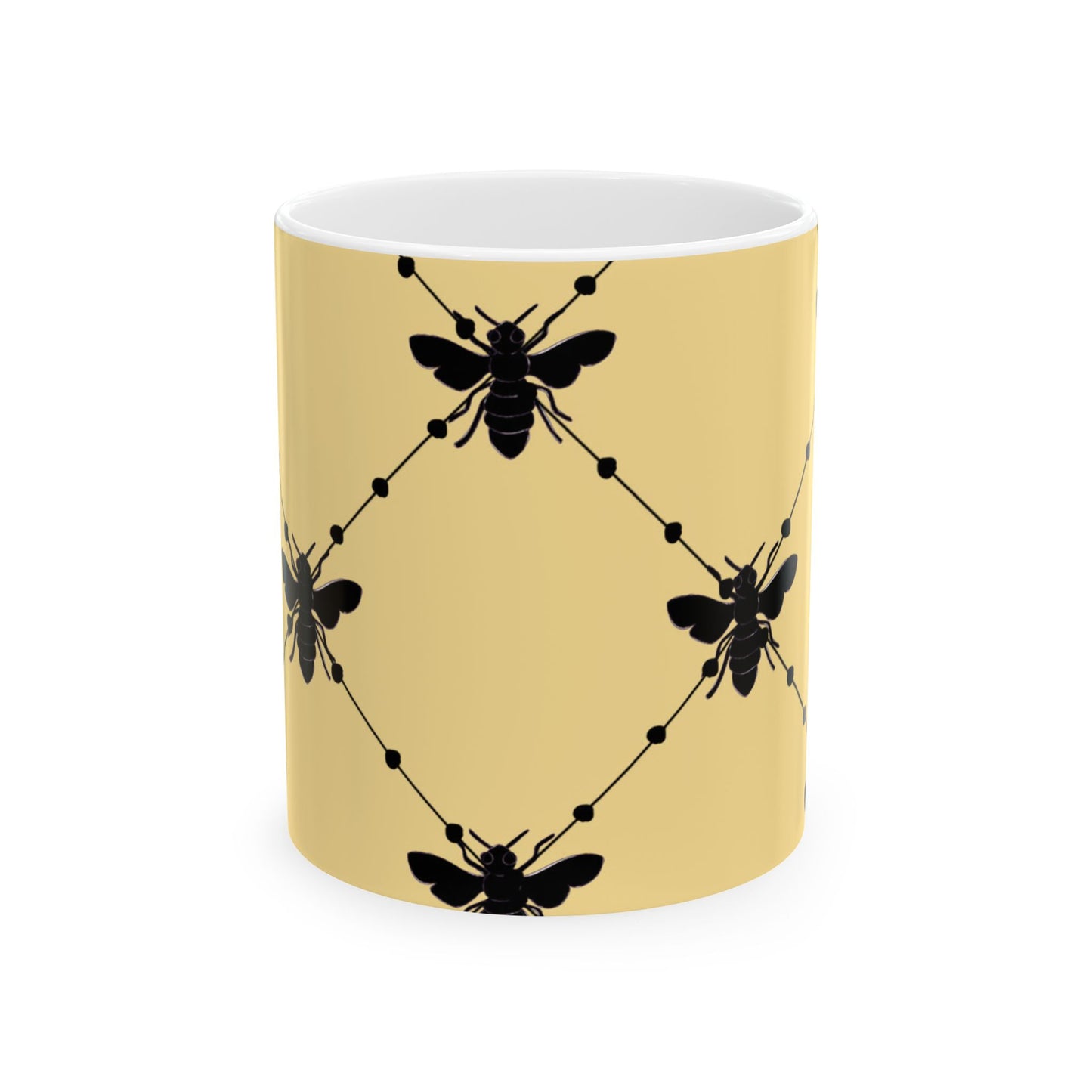 Beaded Bees Yellow Cup