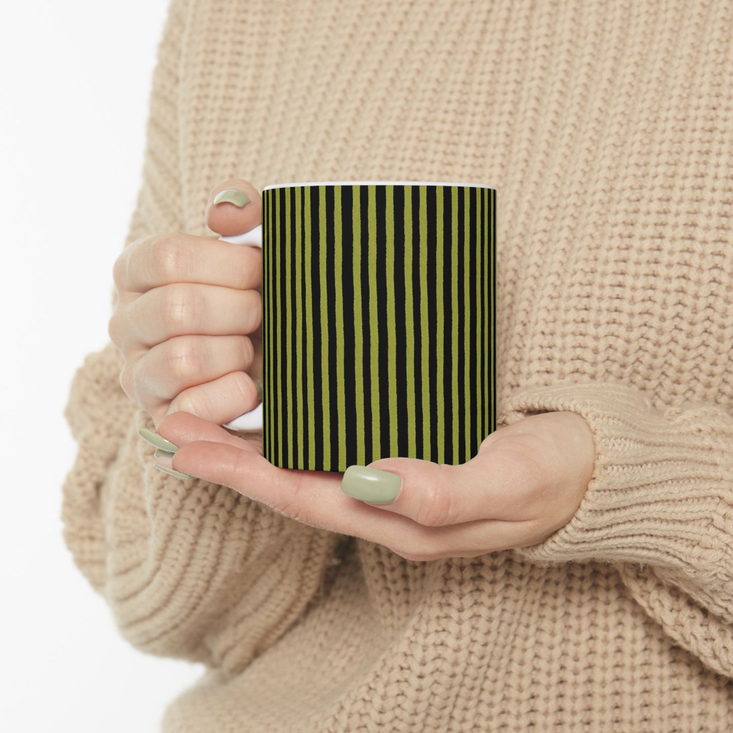 Happy Stripe Green / Black Cup