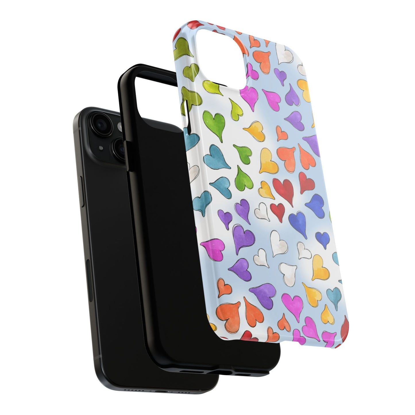Happy Hearts Blue Sky Phone Case