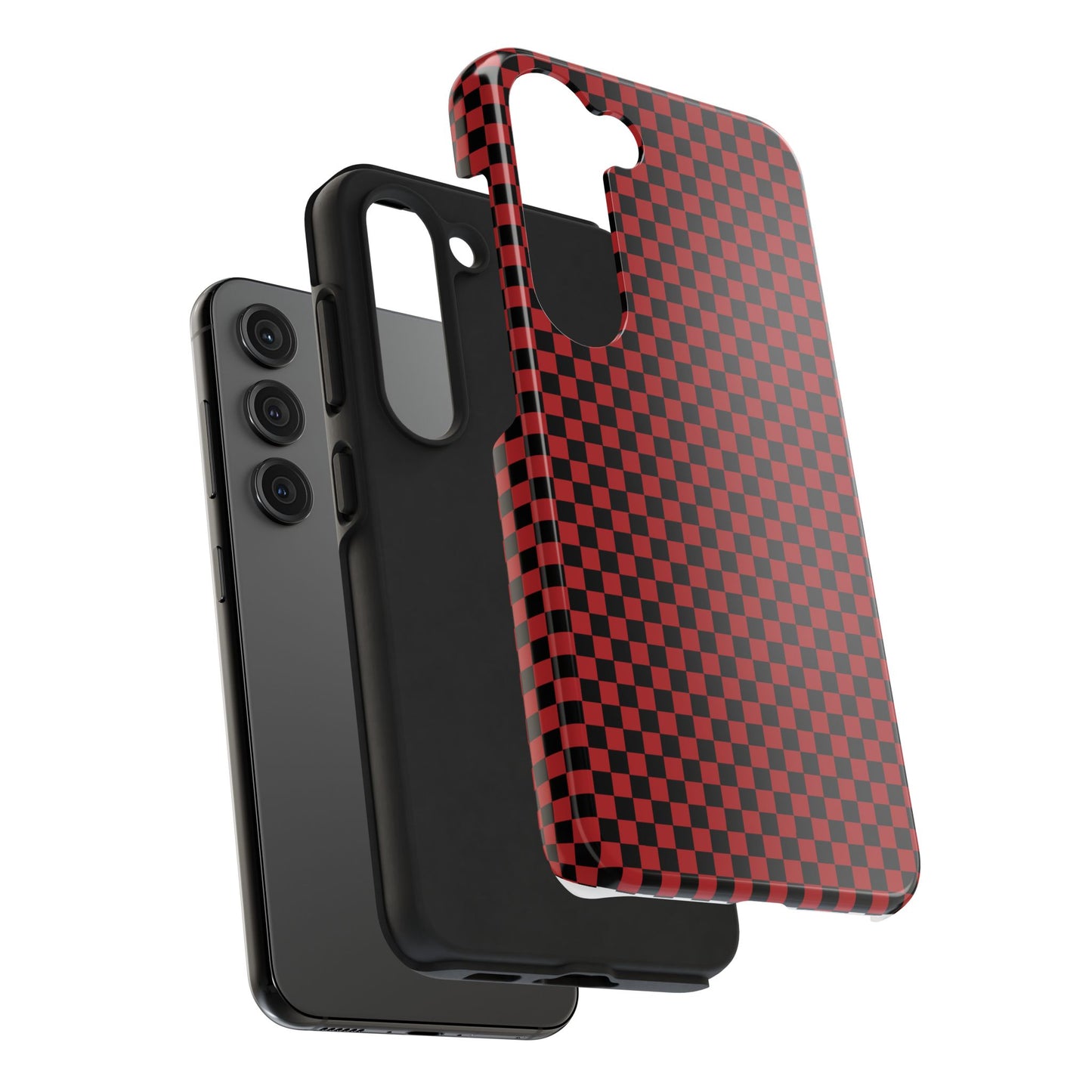 Checkerboard Red / Black Phone Case