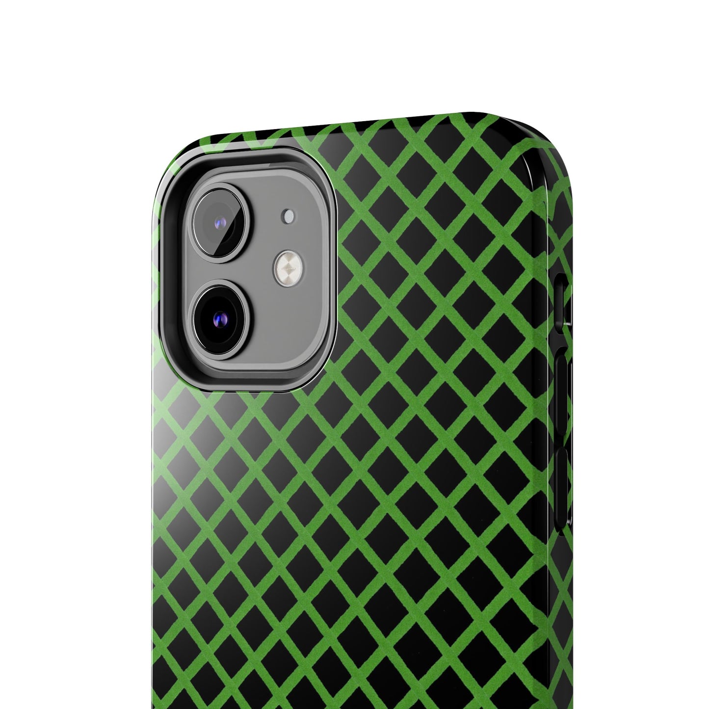 Trellis Green / Black Phone Case
