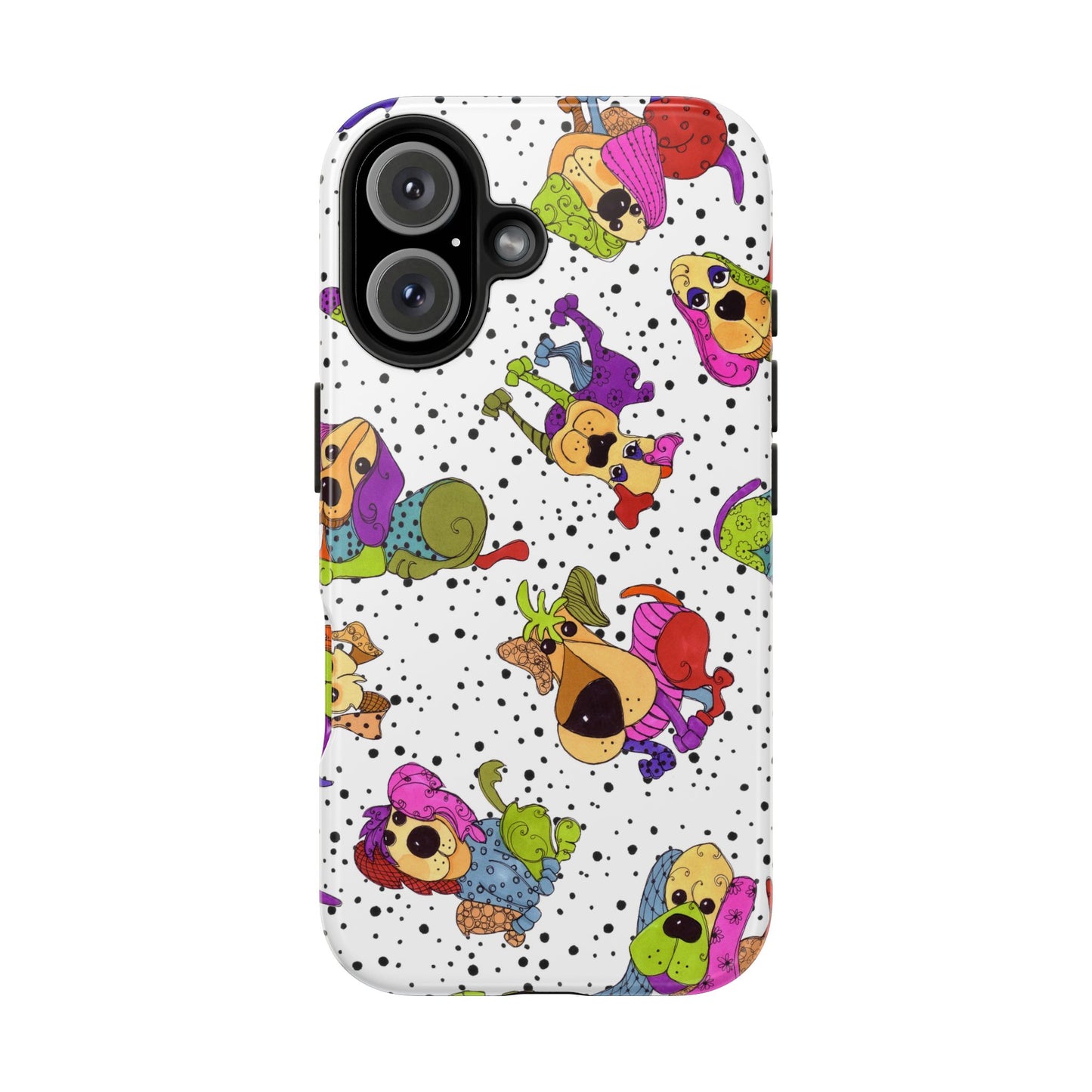 Tossed Happy Dogs White Phone Case