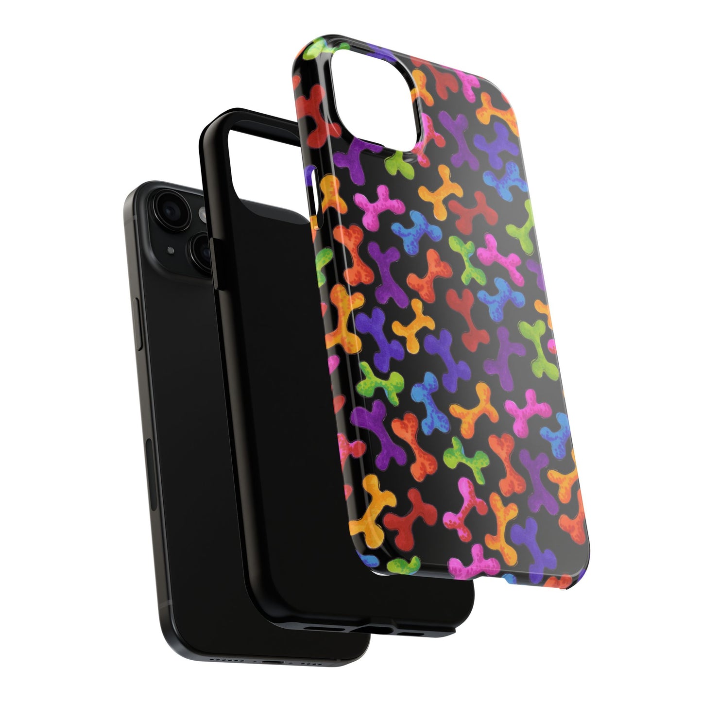 Fancy Bones Black / Multi Phone Case