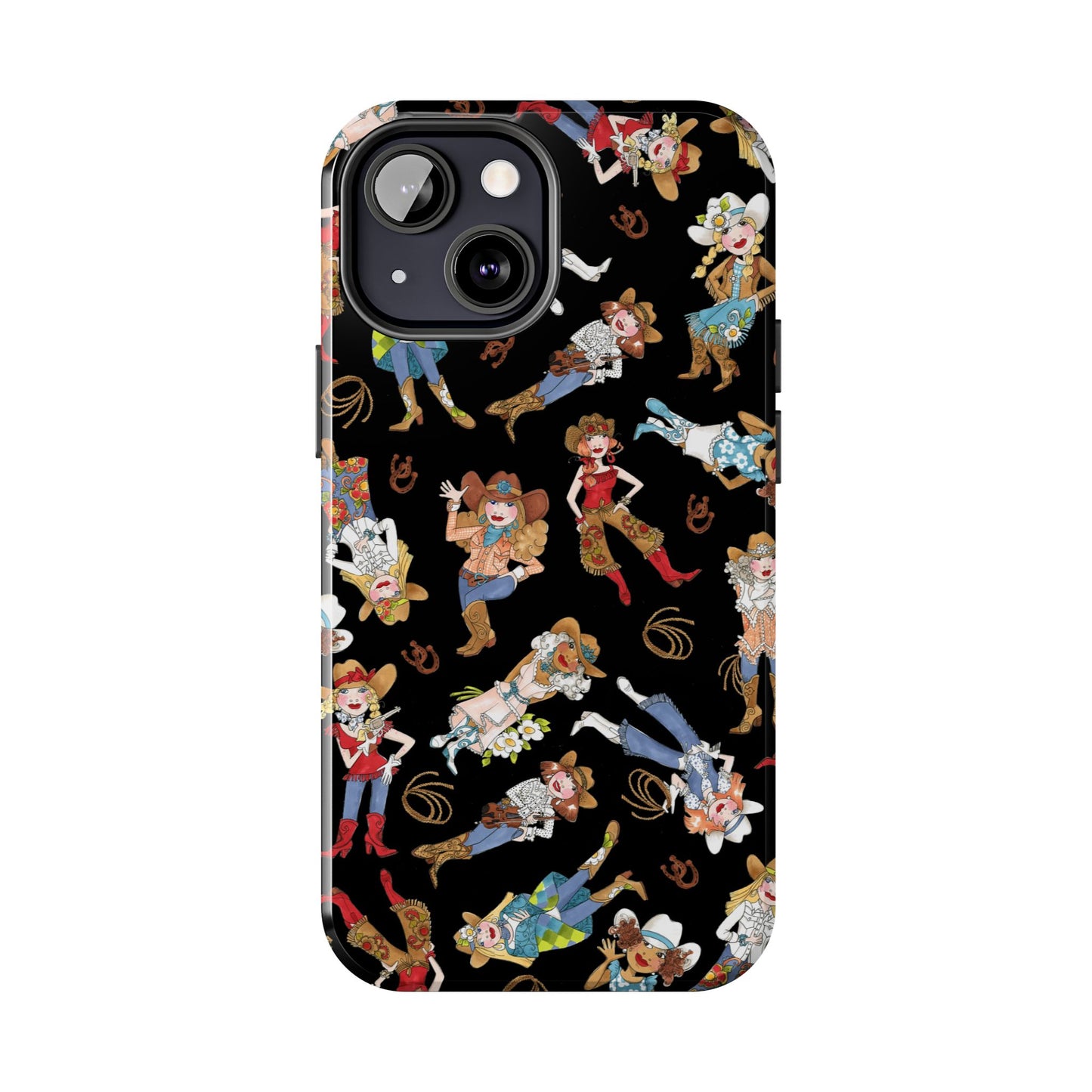 Tossed Cowgirls Black Phone Case