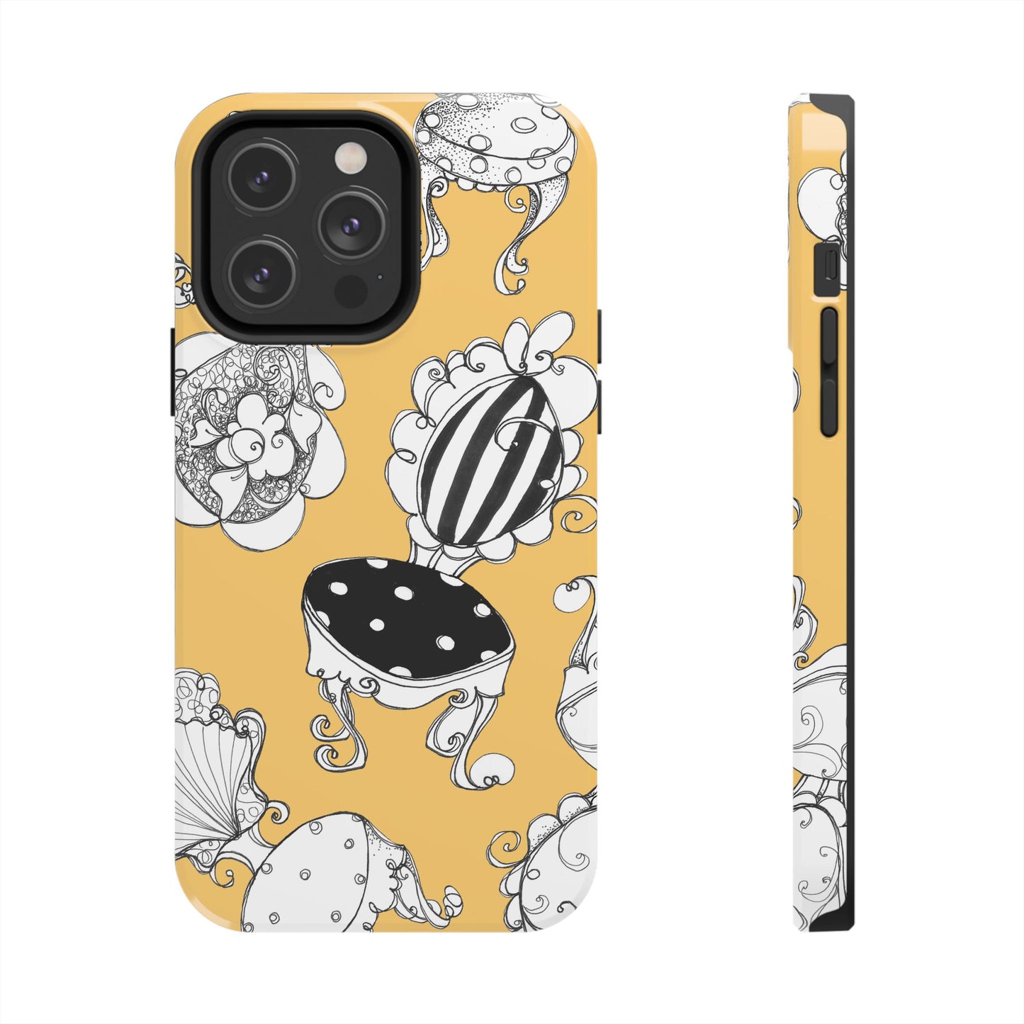 Bistro Chairs Yellow Phone Case