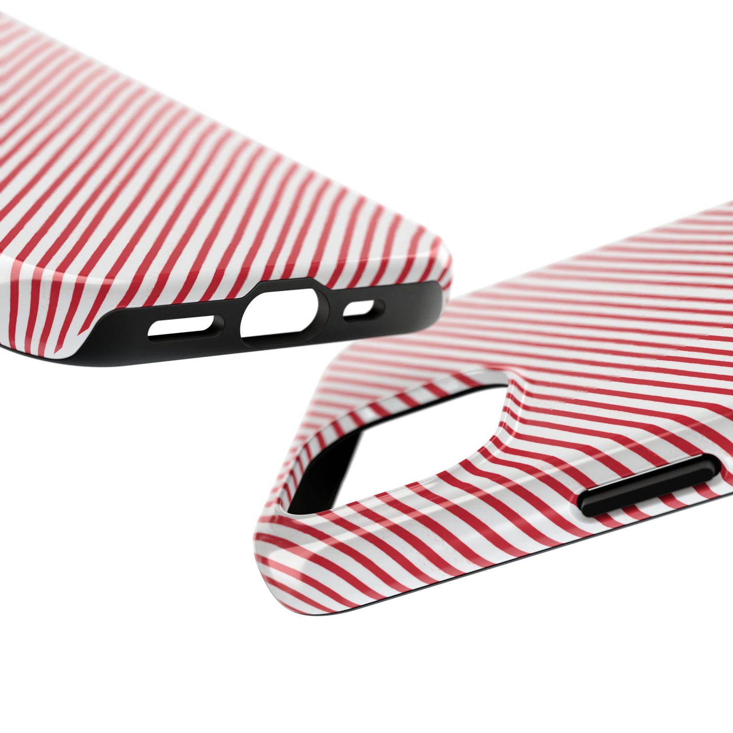 Diagonal Candy Stripe White / Red Phone Case