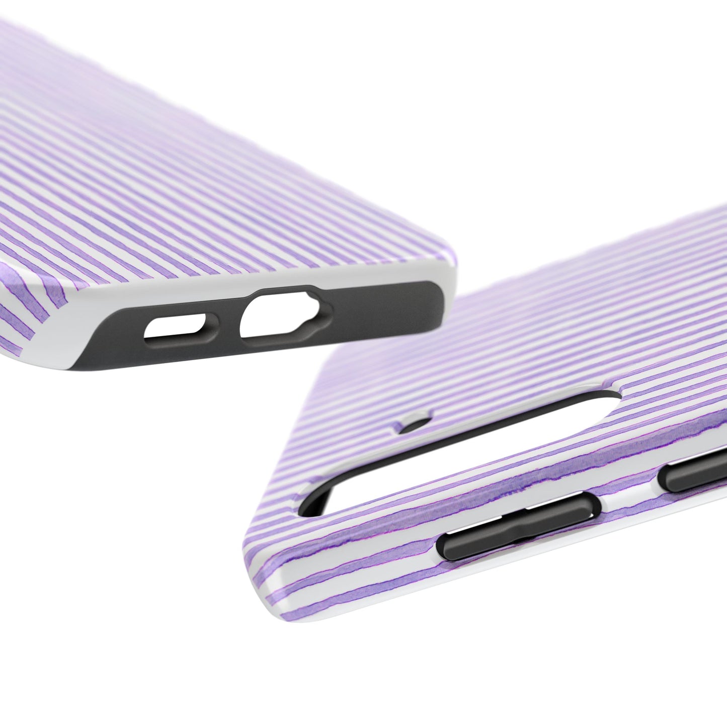 Candy Stripe White / Lilac Phone Case