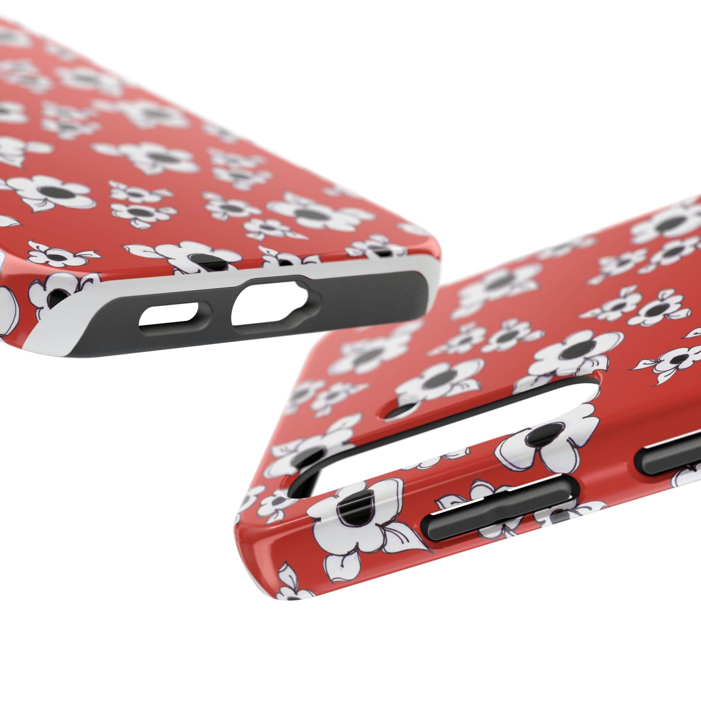 Daisy Cluster Red / Black Phone Case