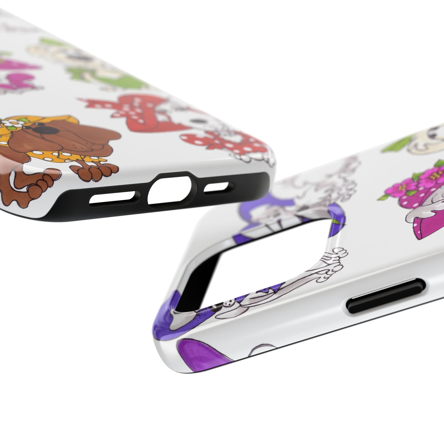 Fancy Dog Line Up White Phone Case