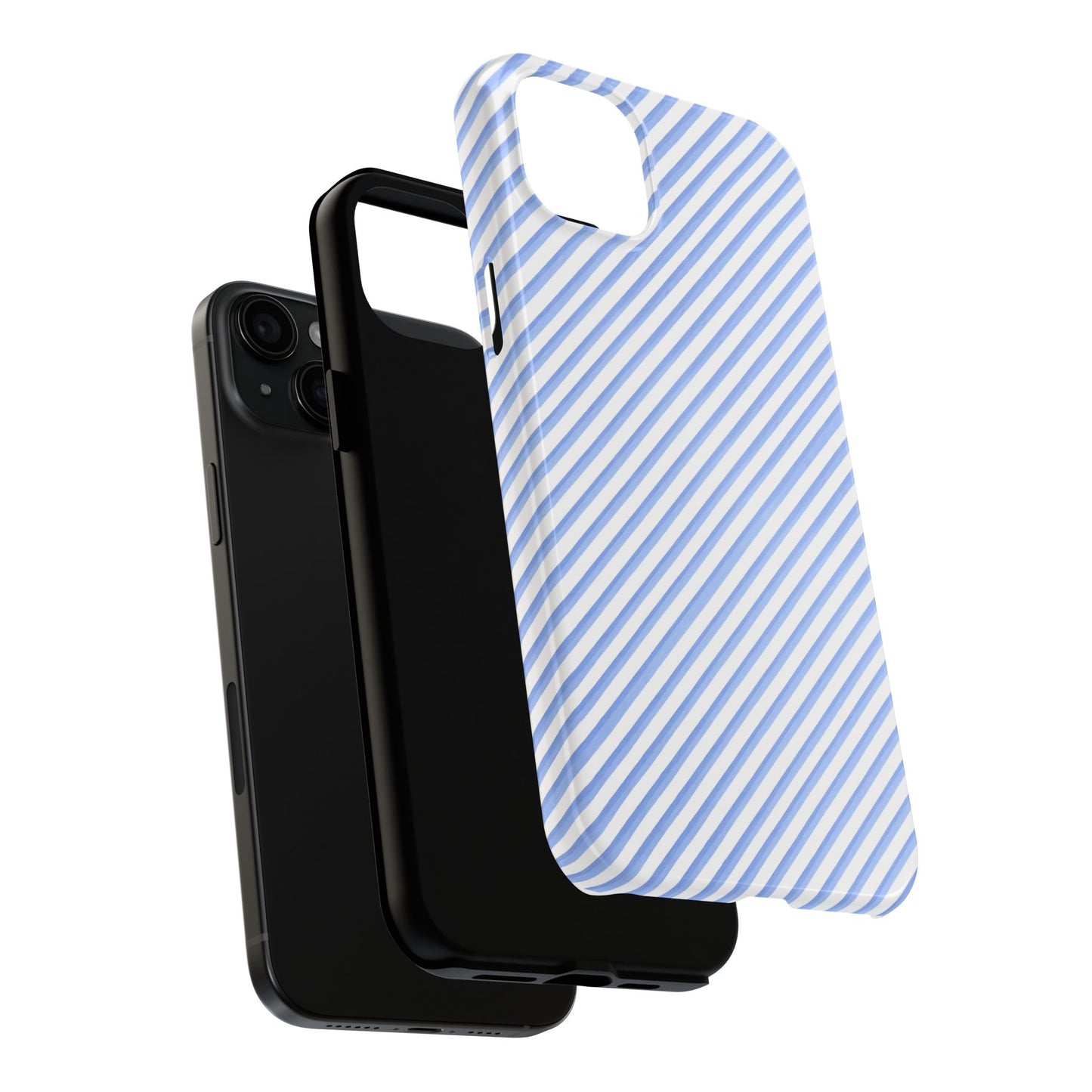 Bias Stripe Blue / White Phone Case
