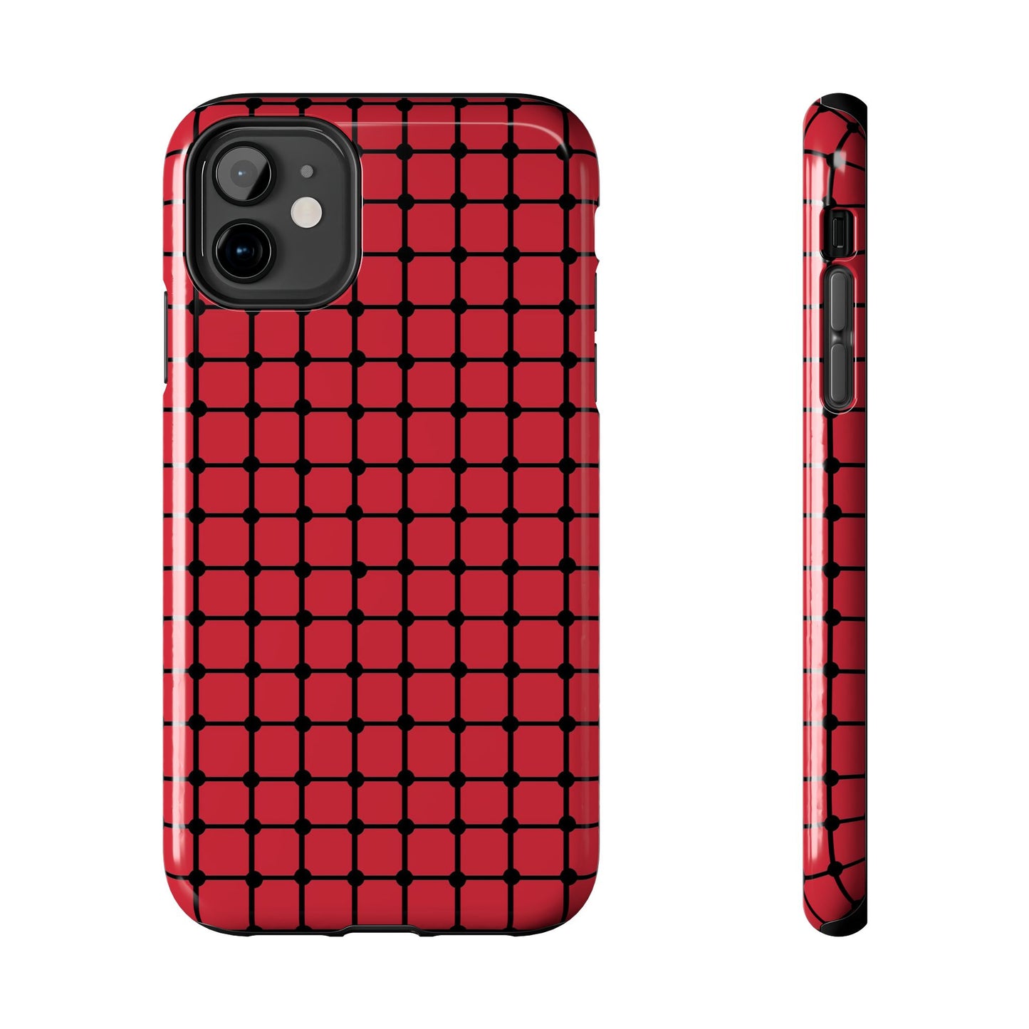 Dot Grid Red / Black Phone Case
