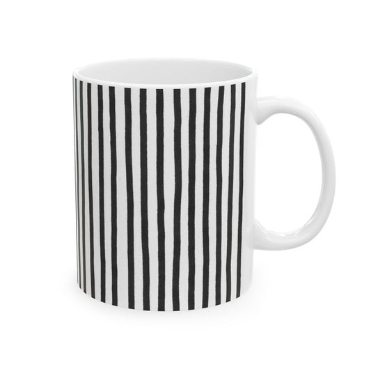 Happy Stripe White / Black Cup