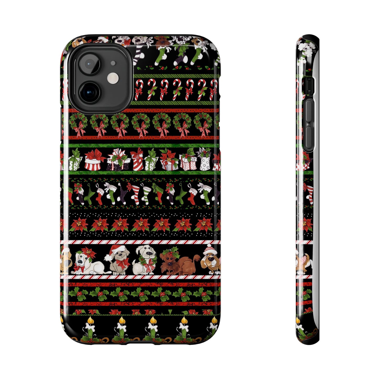 Holiday Borders Black Phone Case