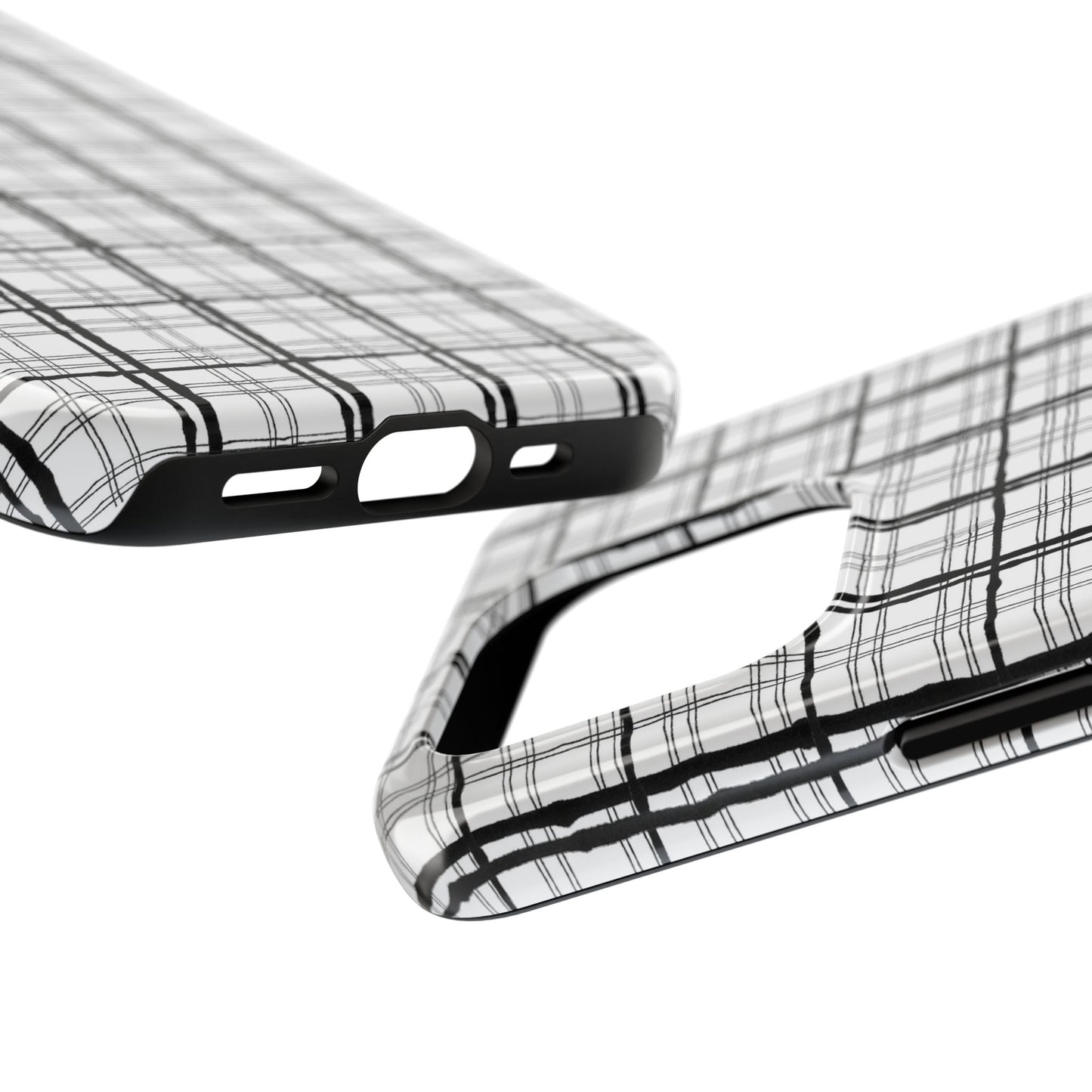 Sophistiplaid White / Black Phone Case